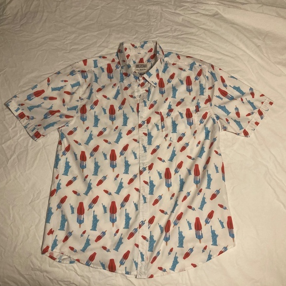 RSVLTS shirt XXL button up 4th of July bomb pop Statue of Liberty shirt KUNUFLEX - Picture 2 of 8